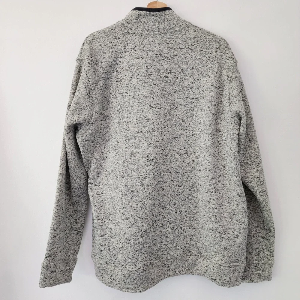 Eddie Bauer Heathered Grey Radiator Fleece Pullover 1/4 Snap Sweater Men size XL